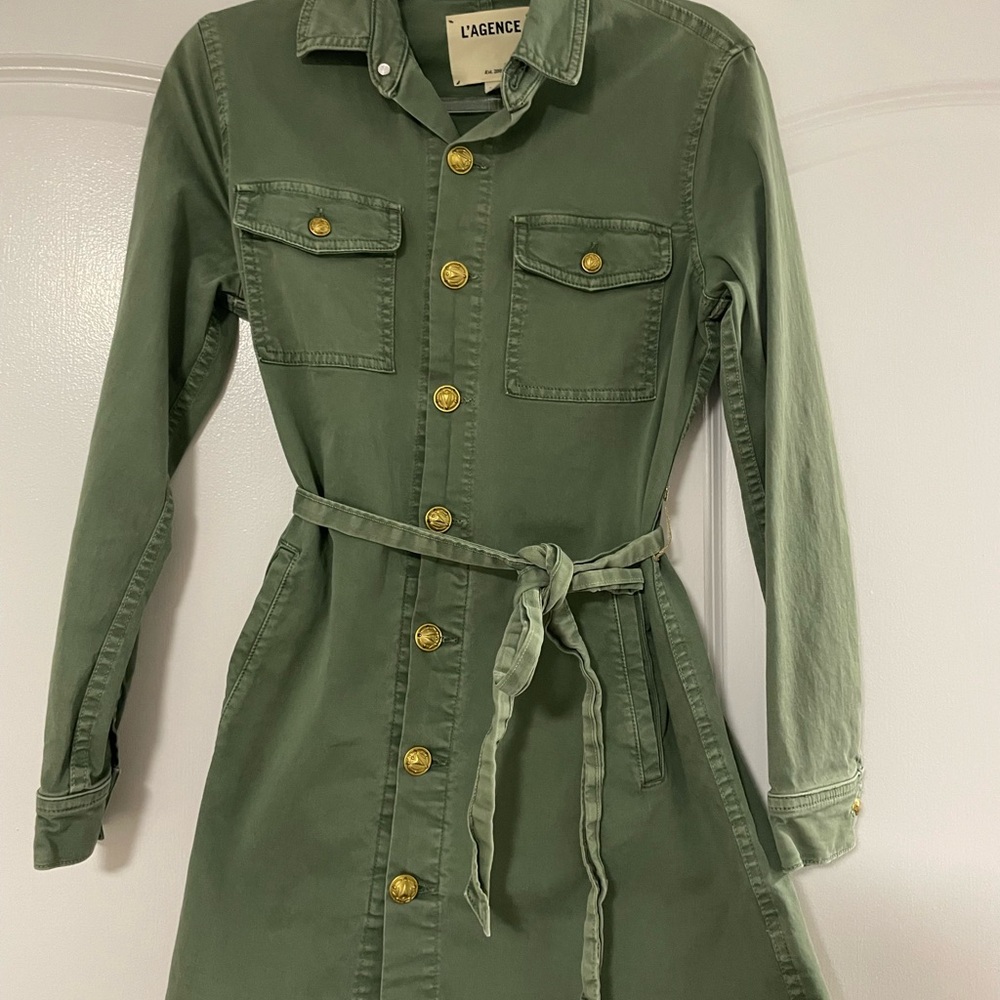 L'AGENCE Green Button-Up jacket